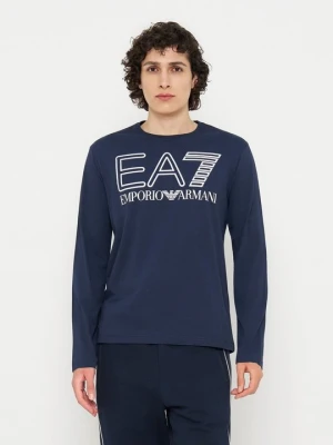 Bluzka z długim rękawem EA7 Emporio Armani granatowy