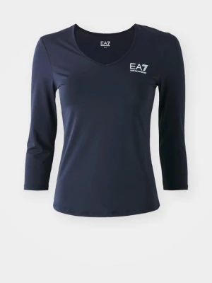 Bluzka z długim rękawem EA7 Emporio Armani granatowy