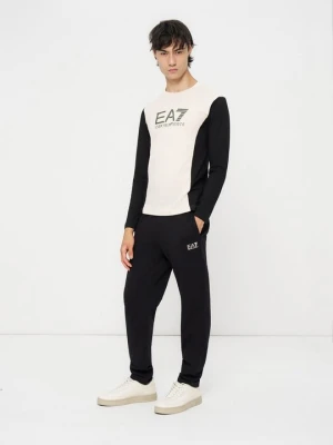 Bluzka z długim rękawem EA7 Emporio Armani jasnoszary