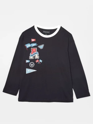 Bluzka z długim rękawem Emporio Armani granatowy