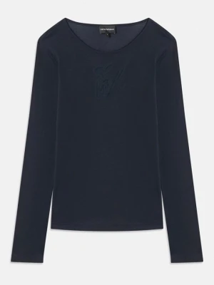 Bluzka z długim rękawem Emporio Armani granatowy