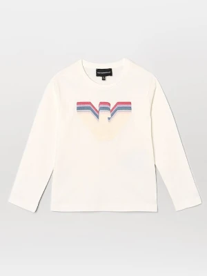 Bluzka z długim rękawem Emporio Armani mleczny