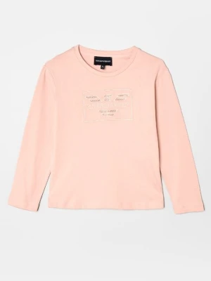 Bluzka z długim rękawem Emporio Armani różowy