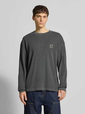 Bluzka z długim rękawem, fakturowanym wzorem i okrągłym dekoltem Carhartt WIP Czarny