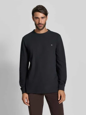 Bluzka z długim rękawem, fakturowanym wzorem i okrągłym dekoltem Christian Berg Men