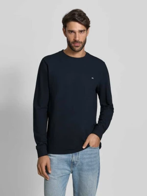 Bluzka z długim rękawem, fakturowanym wzorem i okrągłym dekoltem Christian Berg Men