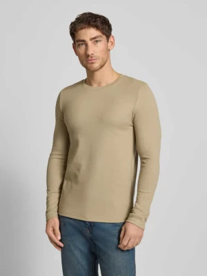 Bluzka z długim rękawem, fakturowanym wzorem i okrągłym dekoltem MCNEAL