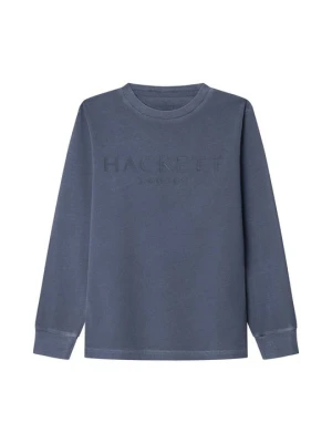 Bluzka z długim rękawem Hackett London niebieski denim