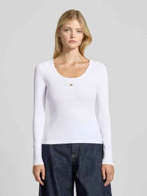 Bluzka z długim rękawem i detalem z logo Calvin Klein Jeans