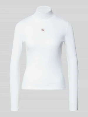 Bluzka z długim rękawem i detalem z logo Calvin Klein Jeans