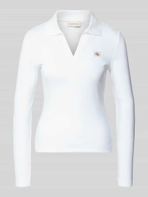 Bluzka z długim rękawem i detalem z logo Calvin Klein Jeans