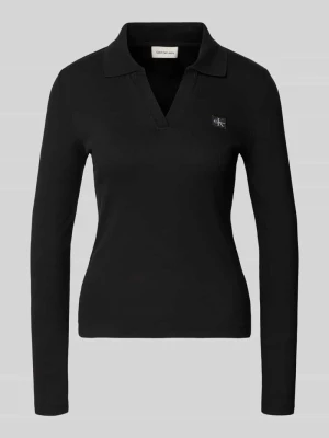 Bluzka z długim rękawem i detalem z logo Calvin Klein Jeans