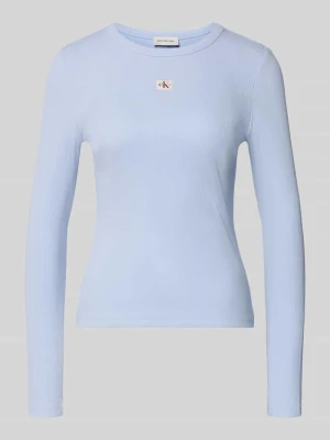Bluzka z długim rękawem i detalem z logo Calvin Klein Jeans