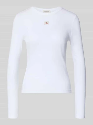 Bluzka z długim rękawem i detalem z logo Calvin Klein Jeans