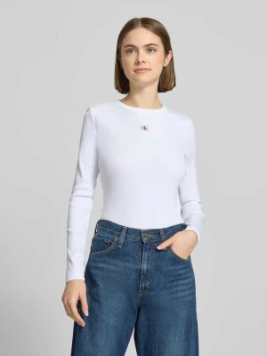 Bluzka z długim rękawem i detalem z logo Calvin Klein Jeans