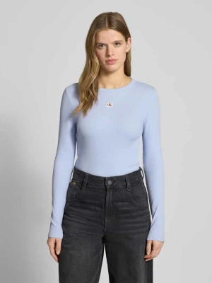 Bluzka z długim rękawem i detalem z logo Calvin Klein Jeans