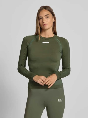 Bluzka z długim rękawem i detalem z logo EA7 Emporio Armani