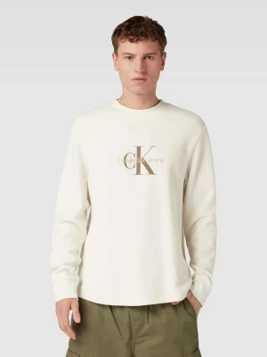 Bluzka z długim rękawem i fakturą wafla model ‘ARCHIVAL’ Calvin Klein Jeans