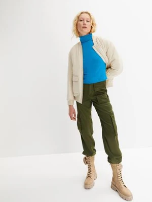 Bluzka z długim rękawem i golfem bonprix