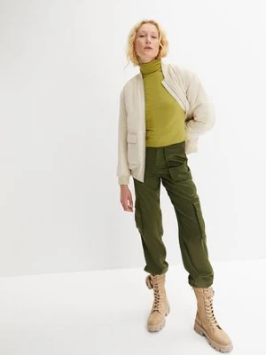 Bluzka z długim rękawem i golfem bonprix