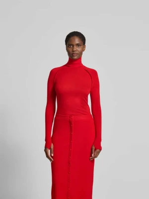 Bluzka z długim rękawem i golfem Victoria Beckham Czerwony