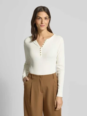 Bluzka z długim rękawem o kroju slim fit z mieszanki bawełny z dekoltem henley Christian Berg Woman