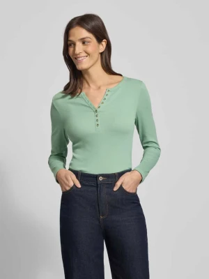 Bluzka z długim rękawem o kroju slim fit z mieszanki bawełny z dekoltem henley Christian Berg Woman