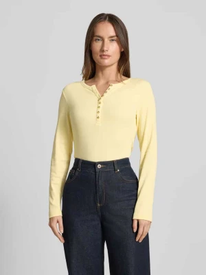Bluzka z długim rękawem o kroju slim fit z mieszanki bawełny z dekoltem henley Christian Berg Woman