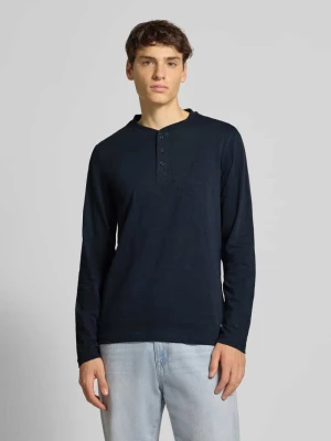 Bluzka z długim rękawem i krótką listwą guzikową model ‘BRAT’ Blend