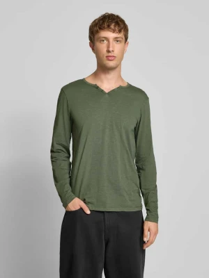 Bluzka z długim rękawem i krótką listwą guzikową model ‘IVALDE’ Blend