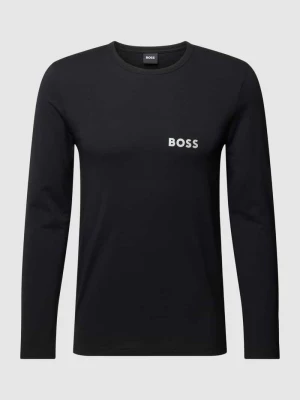 Bluzka z długim rękawem i nadrukiem z logo Boss