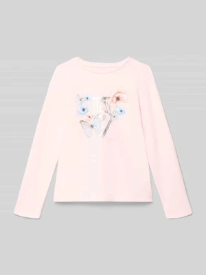 Bluzka z długim rękawem i nadrukiem z logo Guess