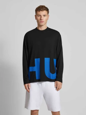 Bluzka z długim rękawem i nadrukiem z logo model ‘Nallison’ Hugo Blue