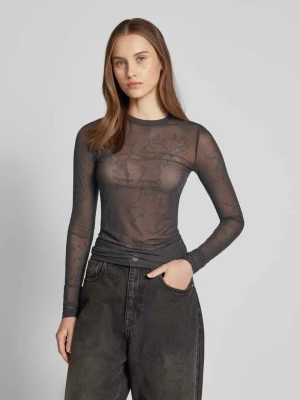 Bluzka z długim rękawem i okrągłym dekoltem model ‘Nico’ Weekday