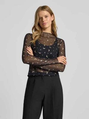 Bluzka z długim rękawem i okrągłym dekoltem model ‘STAR FOIL’ Noisy May