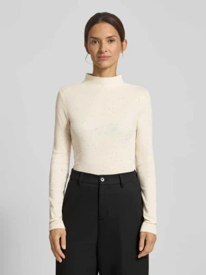 Bluzka z długim rękawem i prążkowaną stójką model ‘Suhanna’ Opus