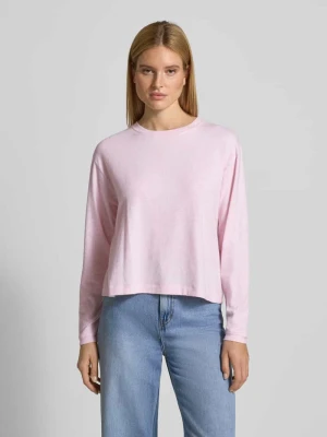 Bluzka z długim rękawem i prążkowanym, okrągłym dekoltem American vintage