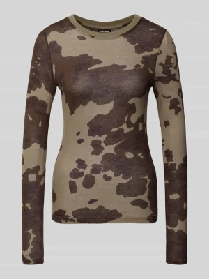 Bluzka z długim rękawem i prążkowanym, okrągłym dekoltem G-Star Raw