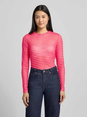 Bluzka z długim rękawem i prążkowanym, okrągłym dekoltem model ‘Irie’ LOLLYS LAUNDRY