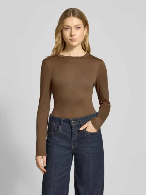 Bluzka z długim rękawem i prążkowanym, okrągłym dekoltem model ‘Sifa’ Opus