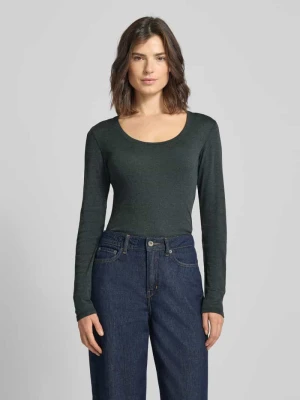 Bluzka z długim rękawem i prążkowanym, okrągłym dekoltem model ‘Sorana’ Opus