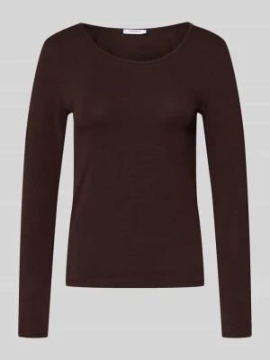 Bluzka z długim rękawem i prążkowanym, okrągłym dekoltem ZABAIONE