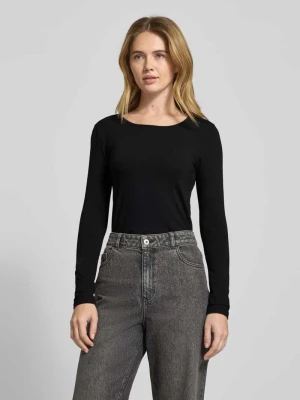 Bluzka z długim rękawem i prążkowanym, okrągłym dekoltem ZABAIONE