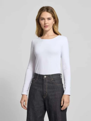 Bluzka z długim rękawem i prążkowanym, okrągłym dekoltem ZABAIONE
