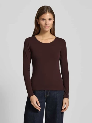 Bluzka z długim rękawem i prążkowanym, okrągłym dekoltem ZABAIONE