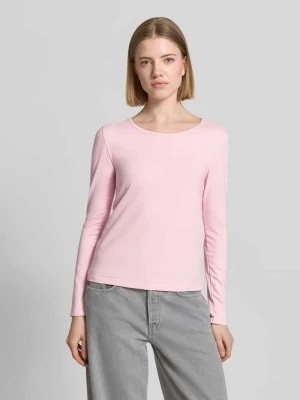 Bluzka z długim rękawem i prążkowanym, okrągłym dekoltem ZABAIONE
