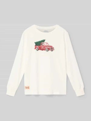Bluzka z długim rękawem i prążkowanymi wykończeniami Polo Ralph Lauren Kids