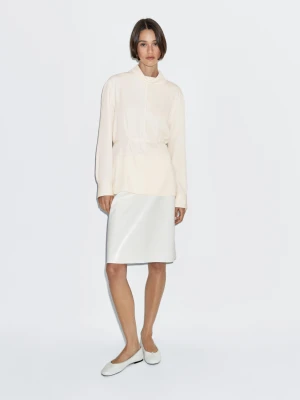 Bluzka Z Długim Rękawem I Sznurkiem - Surowy - - Massimo Dutti - Kobieta