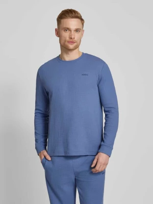 Bluzka z długim rękawem i wyhaftowanym logo model ‘Austin’ HUGO