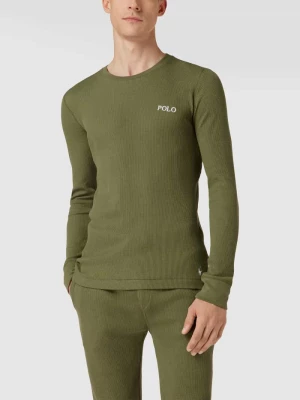 Bluzka z długim rękawem i wyhaftowanym logo model ‘Cuffed’ Polo Ralph Lauren Underwear